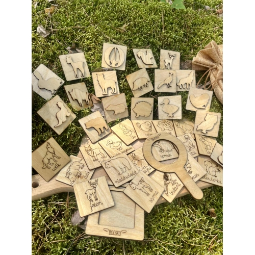 Stemple ''Zwierzęta leśne i ich tropy'' (18szt.)